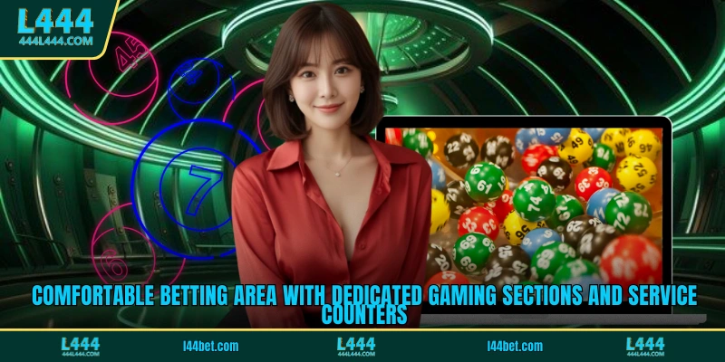 Comfortable betting area with dedicated gaming sections and service counters