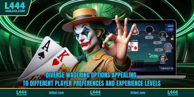 Diverse wagering options appealing to different player preferences and experience levels