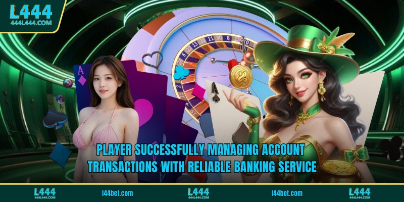 Player successfully managing account transactions with reliable banking service