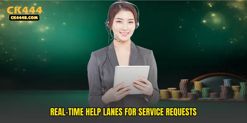 Real-time help lanes for service requests