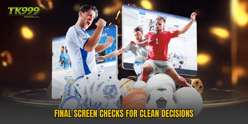 Final screen checks for clean decisions